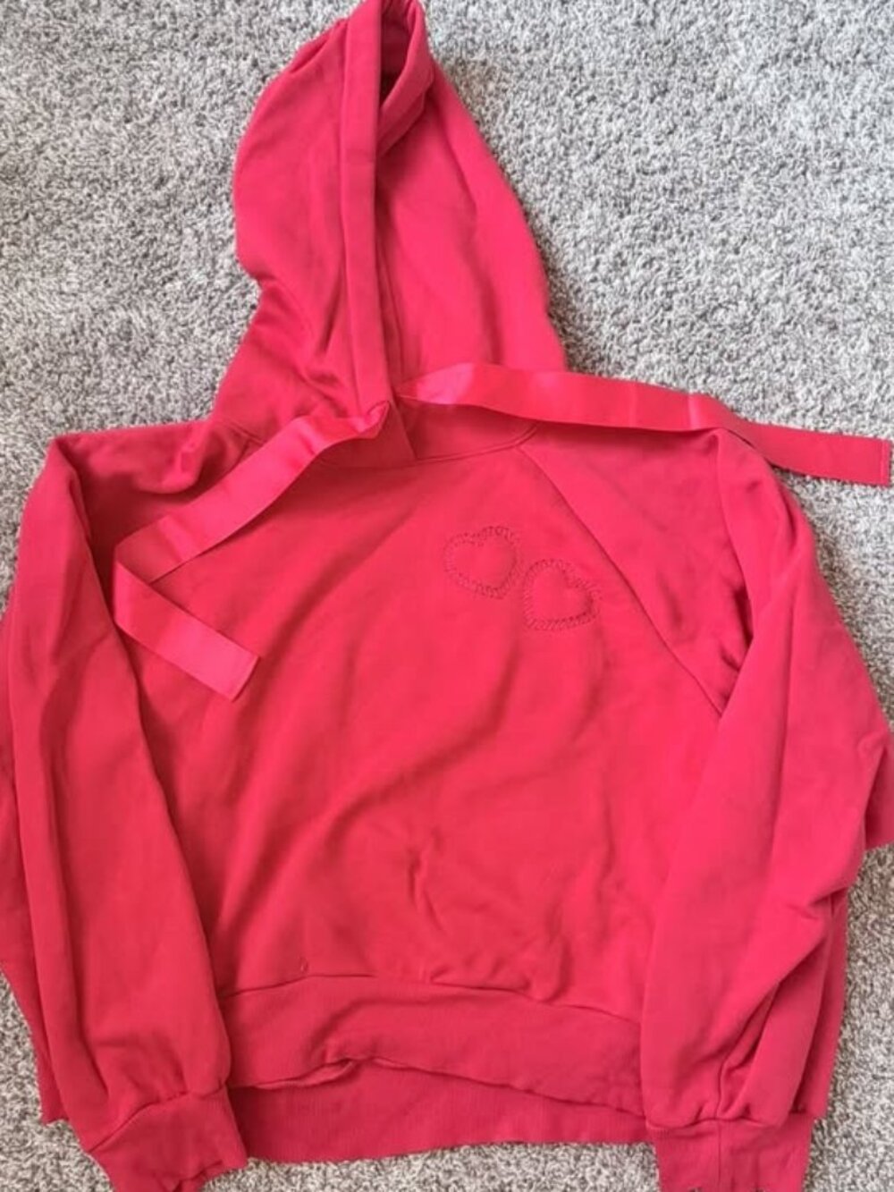 Loft - brand new red heart hooded sweatshirt